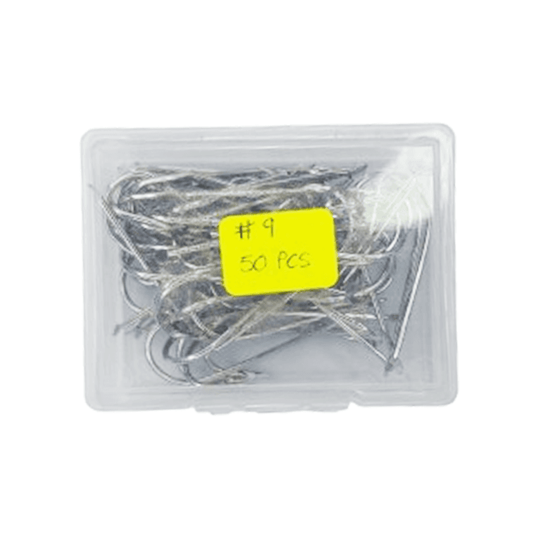 CAJA DE ANZUELOS #9 CABEZA PLANA — imagen 1
