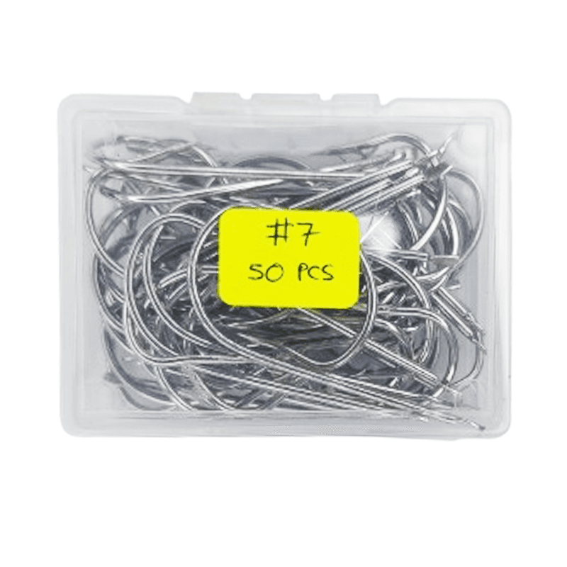 CAJA DE ANZUELOS #7 CABEZA PLANA — imagen 1
