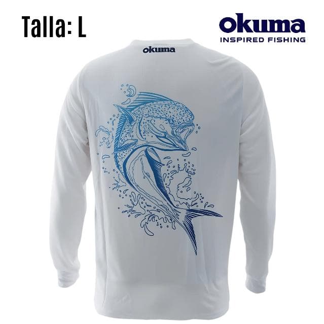 Polo Pesca OKUMA Dorado Shirt Blanco Large — imagen 1