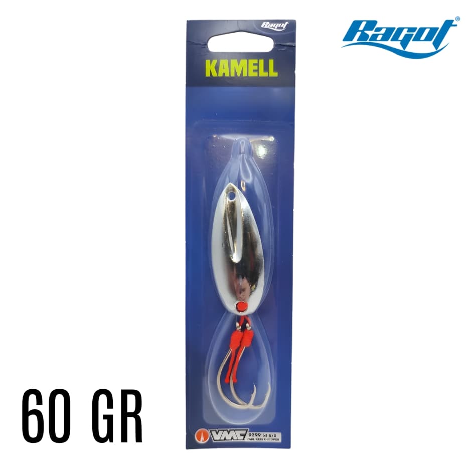 Jig Pesca RAGOT Kamell 60 Natural Plateado 60 Grs — imagen 1